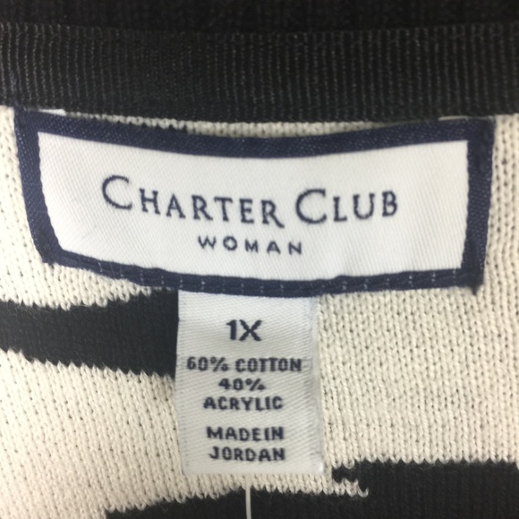 Charter Club Deep Black Flower-Print Sweater - Picture 3 of 4